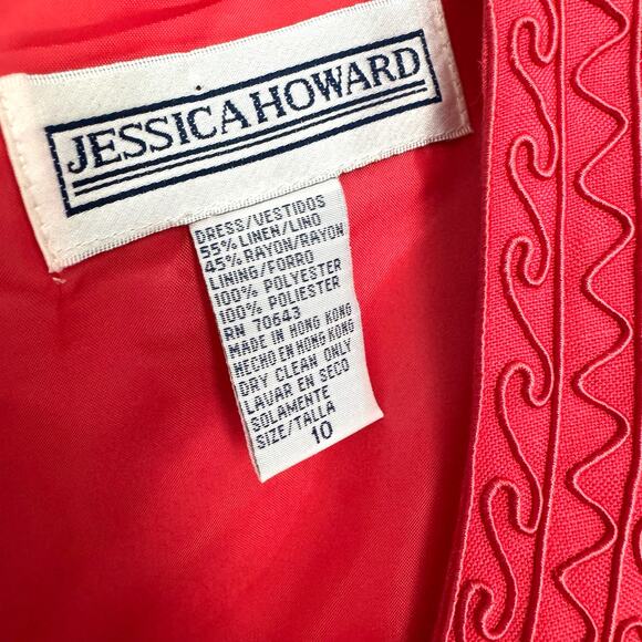 VTG Jessica Howard Wms 10 Linen Blend Sleeveless Maxi Dress With Matching Jacket - Picture 6 of 14